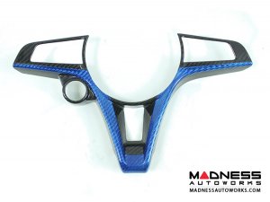 Alfa Romeo Stelvio Steering Wheel Trim - Carbon Fiber - Main Center Trim Piece - Custom CF Black/ Carbon - Pre '20 Alfa Romeo Stelvio Steering Wheel Trim - Carbon Fiber - Main Center Trim Piece - Custom CF Black/ Carbon - Pre '20